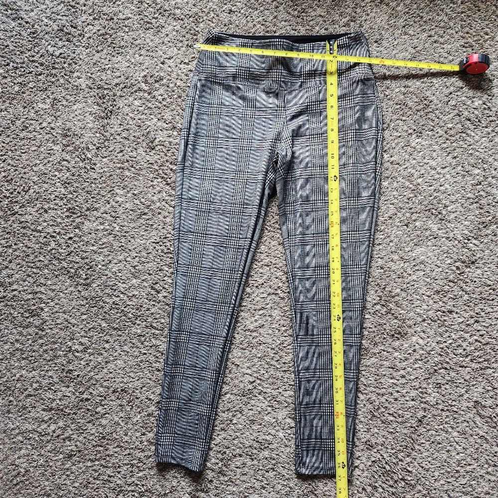 Elastic Waist Tartan Striped Straight Leg - Picture 2 of 5